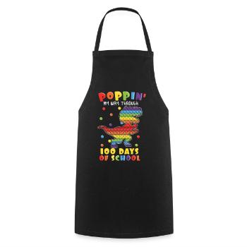 100th Day Pop Fidget Dinosaur 100 Days Of School - Cooking Apron - black - Front - AI Model Male 185 dark (185cm)