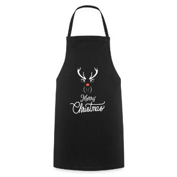 Weihnachts Rentier mit roter Nase - Kochschürze - Schwarz - Vorne - AI Model Male 185 dark (185cm)