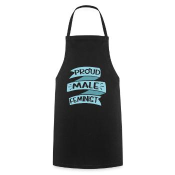 Proud Male Feminist Feminism Women - Cooking Apron - black - Front - AI Model Male 185 dark (185cm)