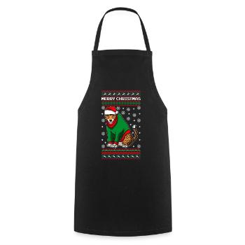 Leopard mit Ugly Christmas Sweater - Kochschürze - Schwarz - Vorne - AI Model Male 185 dark (185cm)