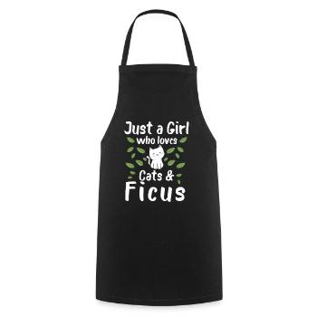Juste une fille qui aime les chats et les ficus - Tablier de cuisine - noir - Devant - AI Model Male 185 dark (185cm)