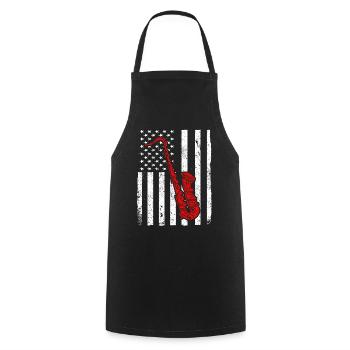 Musiciens de saxophone Musique de cuivres - Tablier de cuisine - noir - Devant - AI Model Male 185 dark (185cm)
