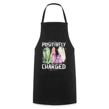 Crystal, positive-charged, healing esotericism - Cooking Apron - black - Front - AI Model Male 185 dark (185cm)