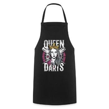 Retro Dart Motifs & Vintage Dartboard 180 Dart - Cooking Apron - black - Front - AI Model Male 185 dark (185cm)