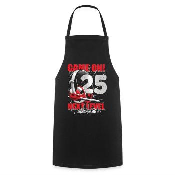 Next Level unlocked 25th Birthday Men's Gaming - Cooking Apron - black - Front - AI Model Male 185 dark (185cm)