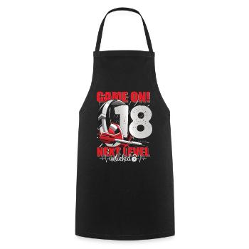 Next Level unlocked 18th Birthday Men's Gaming - Cooking Apron - black - Front - AI Model Male 185 dark (185cm)