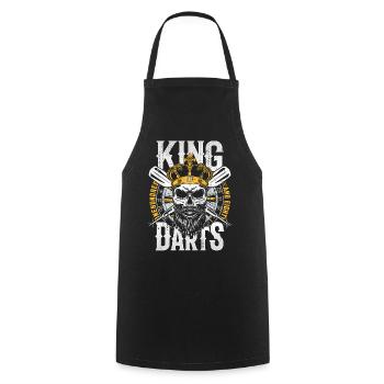 Retro Dart Motifs & Vintage Dartboard 180 Dart - Cooking Apron - black - Front - AI Model Male 185 dark (185cm)