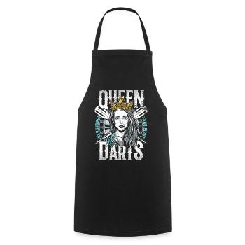 Retro Dart Motifs & Vintage Dartboard 180 Dart - Cooking Apron - black - Front - AI Model Male 185 dark (185cm)
