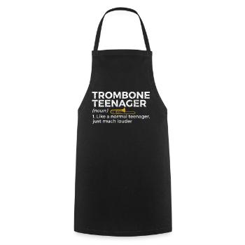 Trombone Musicien Brass Band - Tablier de cuisine - noir - Devant - AI Model Male 185 dark (185cm)