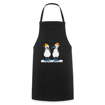 Blue-footed Christmas - Cooking Apron - black - Front - AI Model Male 185 dark (185cm)