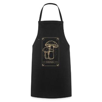 Boho Mushrooms & Minimalism Goblincore Aesthetic - Cooking Apron - black - Front - AI Model Male 185 dark (185cm)