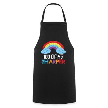 Rainbow Pop 100e jour plus précis Jours d’école - Tablier de cuisine - noir - Devant - AI Model Male 185 dark (185cm)