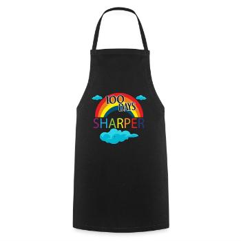 Regenbogenschüler 100. Tag schärfere Schultage - Kochschürze - Schwarz - Vorne - AI Model Male 185 dark (185cm)