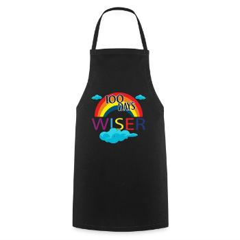 Rainbow Student 100th Day Wiser Days Of School - Cooking Apron - black - Front - AI Model Male 185 dark (185cm)