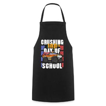 100e jour camionneur écrasant 100 jours d’école - Tablier de cuisine - noir - Devant - AI Model Male 185 dark (185cm)