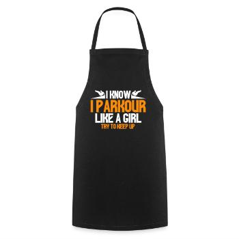 Parkour Gift Freerunning Parkour Runner - Cooking Apron - black - Front - AI Model Male 185 dark (185cm)