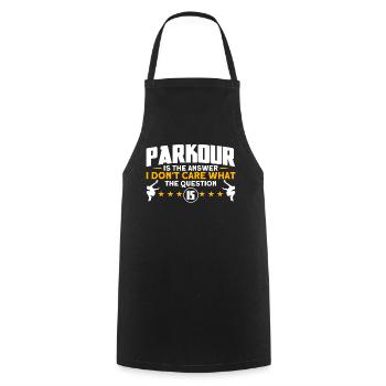 Parkour Gift Freerunning Parkour Runner - Cooking Apron - black - Front - AI Model Male 185 dark (185cm)