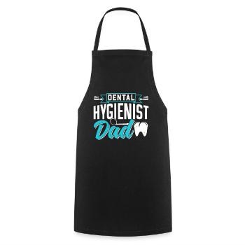 Dental Hygienist Papa Dental Hygiene Dentist Team - Cooking Apron - black - Front - AI Model Male 185 dark (185cm)