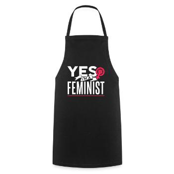 Ja Ich Bin Ein Feminist Feministisch Feminismus - Kochschürze - Schwarz - Vorne - AI Model Male 185 dark (185cm)