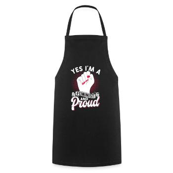 Yes I am a feminist and proud of women - Cooking Apron - black - Front - AI Model Male 185 dark (185cm)