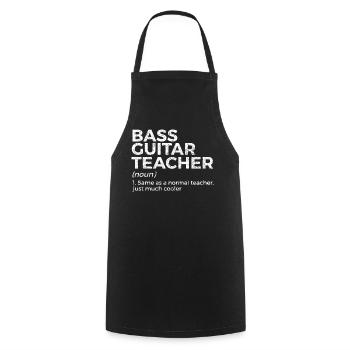 Musicien de guitare basse - Tablier de cuisine - noir - Devant - AI Model Male 185 dark (185cm)