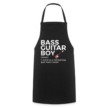 Musicien de guitare basse - Tablier de cuisine - noir - Devant - AI Model Male 185 dark (185cm)