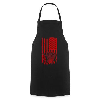 Akkordeon Us Flag - Akkordeon Akkordeonist - Kochschürze - Schwarz - Vorne - AI Model Male 185 dark (185cm)