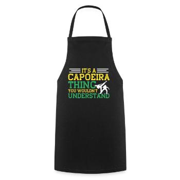 Capoeira Cadeau Brésil Arts Martiaux Capoeira - Tablier de cuisine - noir - Devant - AI Model Male 185 dark (185cm)
