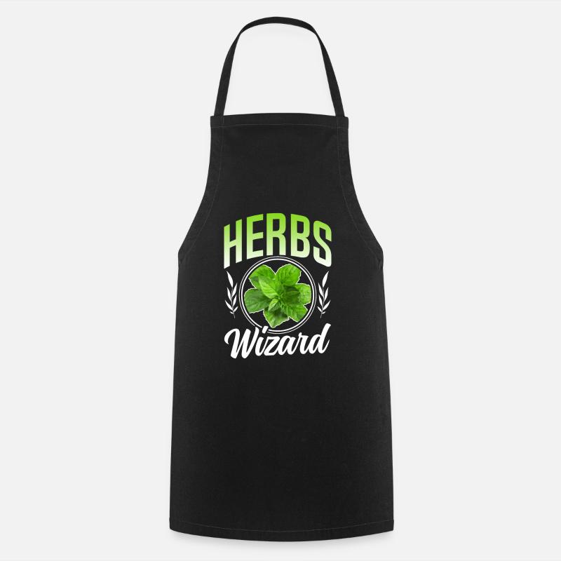 Herb Wizard Herb Garden Herbalism - Cooking Apron - black