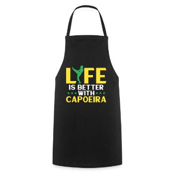 Capoeira Gift Brazil Martial Arts Capoeira - Cooking Apron - black - Front - AI Model Male 185 dark (185cm)