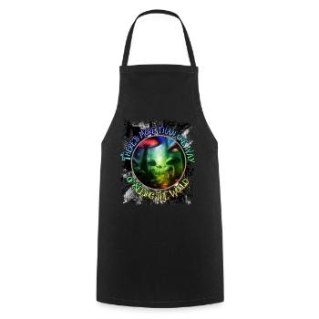 Mushroom Way Mycology Couleur psychédélique - Tablier de cuisine - noir - Devant - AI Model Male 185 dark (185cm)