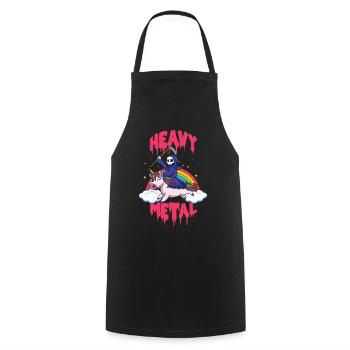 Grim Unicorn Rainbow Metal Musique Heavy Rock - Tablier de cuisine - noir - Devant - AI Model Male 185 dark (185cm)