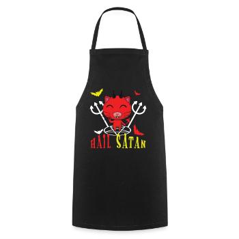 Kawaii Satan Devil Metal Musik Liebhaber Rock - Kochschürze - Schwarz - Vorne - AI Model Male 185 dark (185cm)