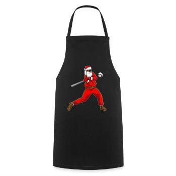 Baseball Santa Claus Christmas - Cooking Apron - black - Front - AI Model Male 185 dark (185cm)
