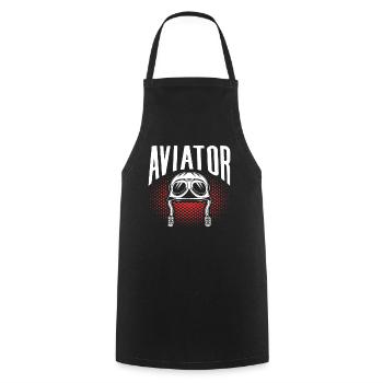Pilot Jet Light Aircraft Pilot Light Aircraft - Cooking Apron - black - Front - AI Model Male 185 dark (185cm)