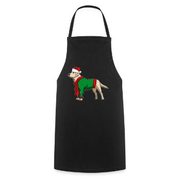 Labrador avec chapeau de Noël Costume de Noël - Tablier de cuisine - noir - Devant - AI Model Male 185 dark (185cm)