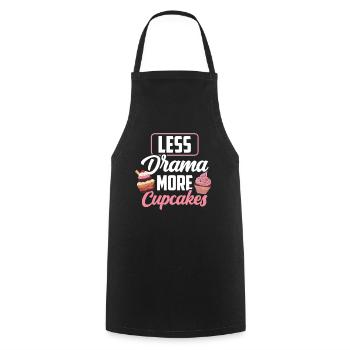 Moins de drame Plus de cupcakes amoureux cupcake sucré - Tablier de cuisine - noir - Devant - AI Model Male 185 dark (185cm)