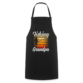 Fishing Grandpa Fishing Angler Fisherman Fishing - Cooking Apron - black - Front - AI Model Male 185 dark (185cm)