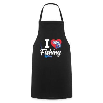 I love fishing fishing anglers - Cooking Apron - black - Front - AI Model Male 185 dark (185cm)