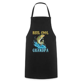 Reel Cool Grandpa Angler Fishing Fishing Fisherman - Cooking Apron - black - Front - AI Model Male 185 dark (185cm)