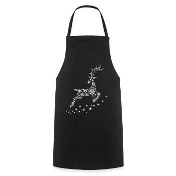 Reno Navideño - Christmas reindeer - Merry Christm - Cooking Apron - black - Front - AI Model Male 185 dark (185cm)