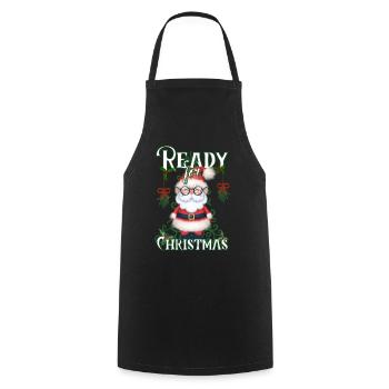 Ready for Christmas - Sweet Santa Claus - Cooking Apron - black - Front - AI Model Male 185 dark (185cm)