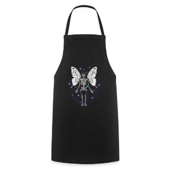 Skeleton butterfly - Cooking Apron - black - Front - AI Model Male 185 dark (185cm)