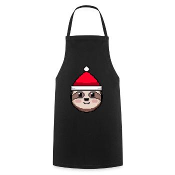 Sloth pixelated Christmas - Funny Sloth - Cooking Apron - black - Front - AI Model Male 185 dark (185cm)