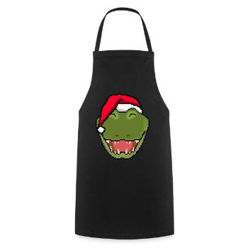 Crocodile pixélisé Noël - Drôle de crocodile - Tablier de cuisine - noir - Devant - AI Model Male 185 dark (185cm)