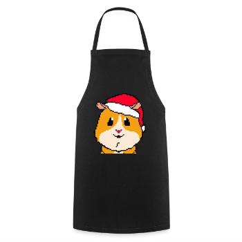 Guinea Pig Pixel Merry Christmas - Cooking Apron - black - Front - AI Model Male 185 dark (185cm)