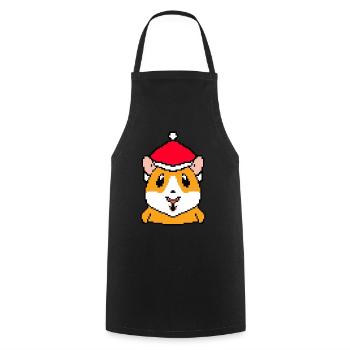 Hamster pixelated Christmas - Funny hamsters - Cooking Apron - black - Front - AI Model Male 185 dark (185cm)