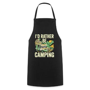 Ich Würde Lieber Campen Camper Camping Camp - Kochschürze - Schwarz - Vorne - AI Model Male 185 dark (185cm)