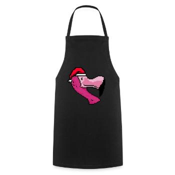 Flamingo Pixelated Christmas - Drôle - Tablier de cuisine - noir - Devant - AI Model Male 185 dark (185cm)