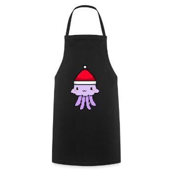 Pixelated Jellyfish Christmas - Drôle - Tablier de cuisine - noir - Devant - AI Model Male 185 dark (185cm)